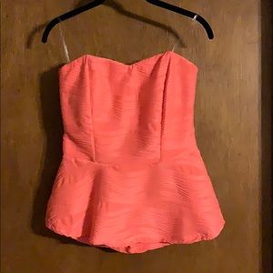 Studio Y Size L Coral Peplum Top NWT